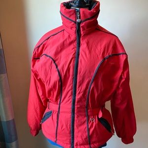Obermeyer red and black ski coat size 10 vintage